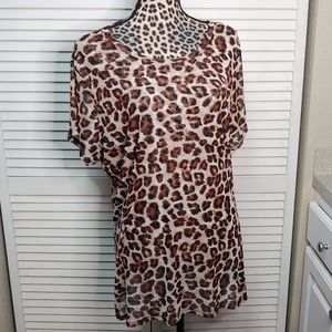 Rue21+ Sheer Leopard Print Shirt